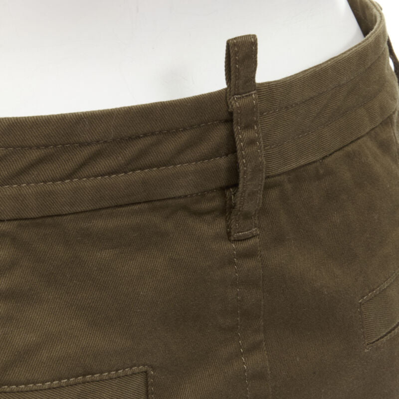 DSQUARED2 2020 dark green oversized cargo pocket mini skirt IT36 XXS