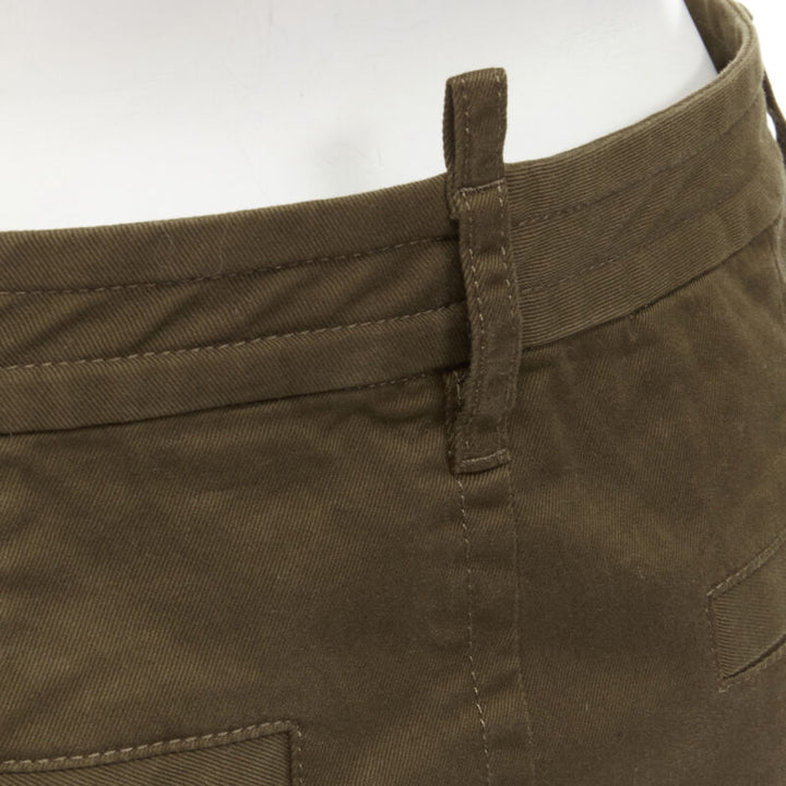 DSQUARED2 2020 dark green oversized cargo pocket mini skirt IT36 XXS