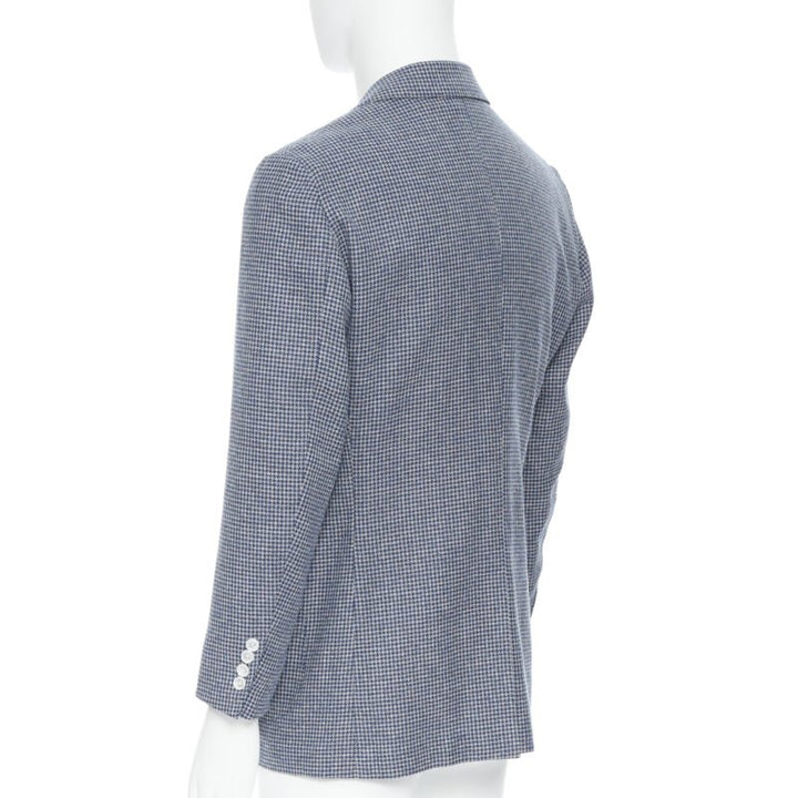 TOMORROWLAND blue white wool blend double button blazer jacket EU50 L
