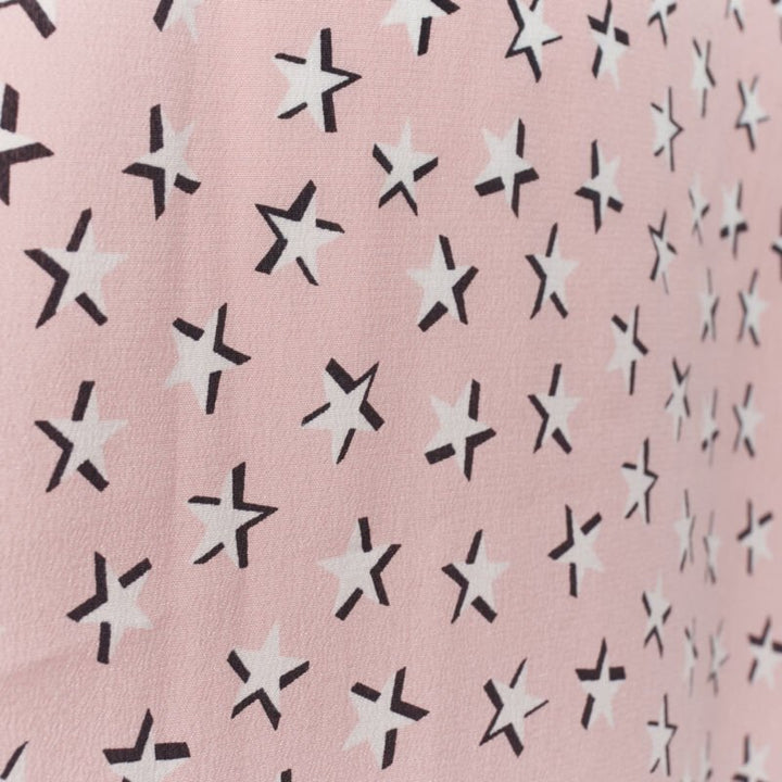 Saint Laurent 2018 100% silk pink white star print long sleeve shirt EU38 S