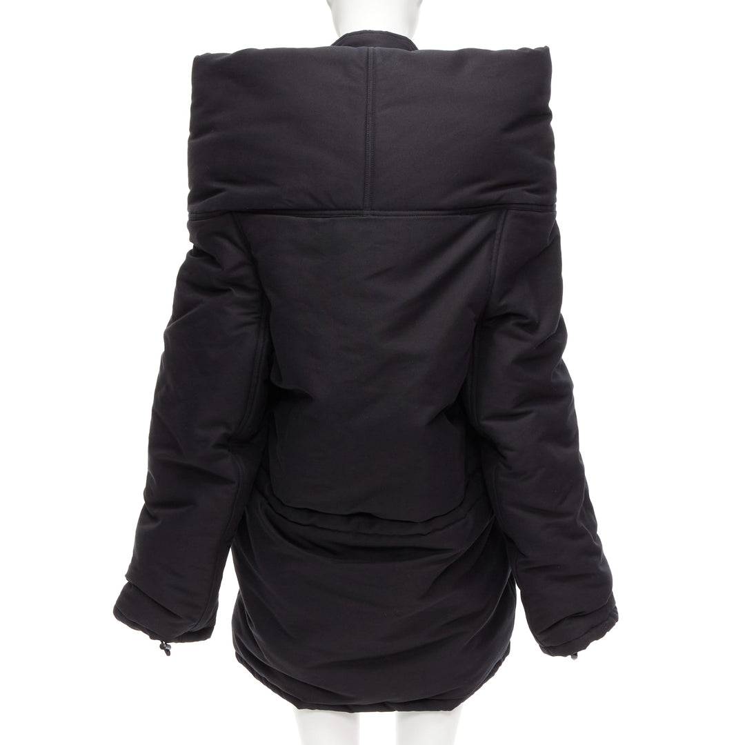 rare BALENCIAGA Demna 2021 Runway CB Parka black deconstructed jacket FR34 XS