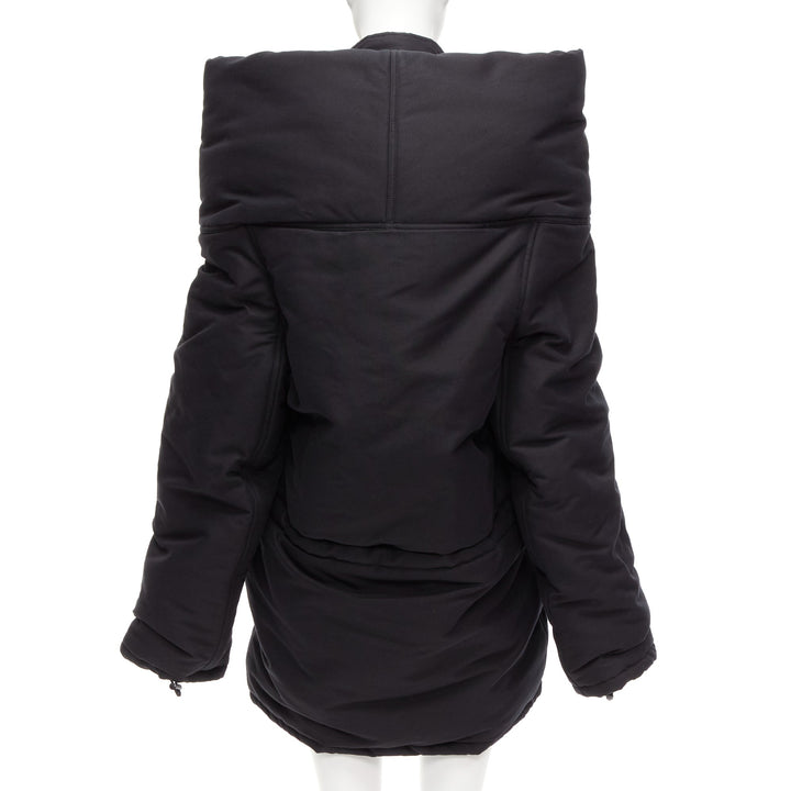 rare BALENCIAGA Demna 2021 Runway CB Parka black deconstructed jacket FR34 XS