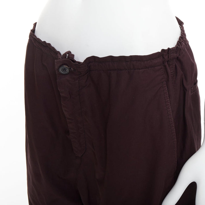 LANVIN dark purple plum drawstring waist tapered jogger pants FR46 S