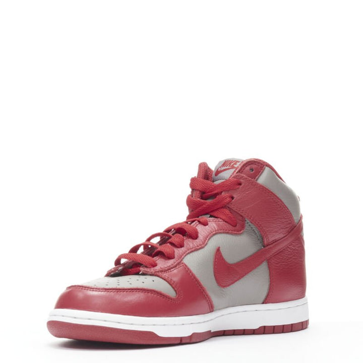 NIKE Dunk High UNLV soft grey university red high top dunk sneaker US8 EU38