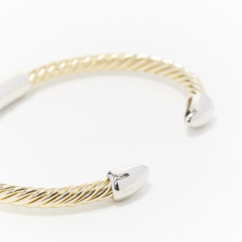 vintage BVLGARI JEWELLERY 18k yellow gold white gold stud twist bangle cuff