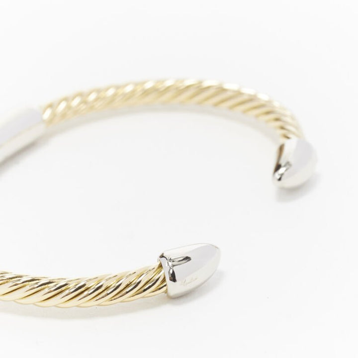 vintage BVLGARI JEWELLERY 18k yellow gold white gold stud twist bangle cuff