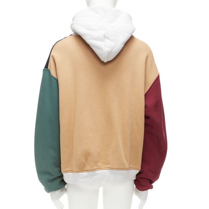 ALEXANDER WANG multicolour colorblocked panelled hoodie sweatshirt M