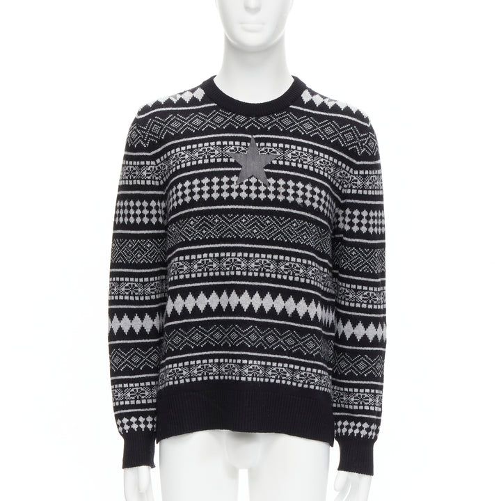 GIVENCHY Riccardo Tisci textured star stripes intarsia pullover sweater M