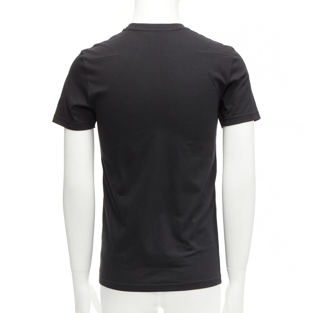 DIOR HOMME black cotton gold bee embroidered fitted tshirt XXS