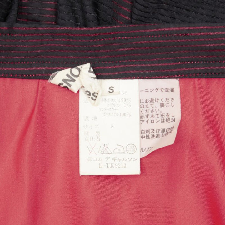 vintage Runway COMME DES GARCONS 80's black red shirred ruffle layered skirt S