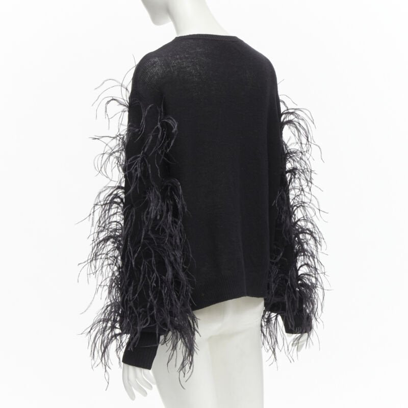 VALENTINO UNDERCOVER wool cashmere feather Wrap Me Free Me See Me sweater XS