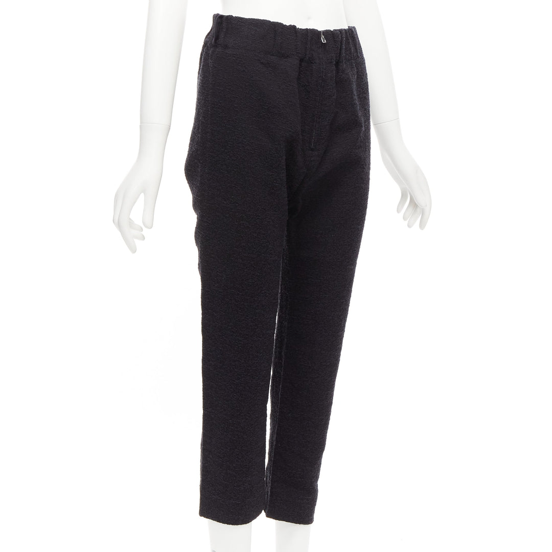 MARNI 2014 black cotton blend jacquard zip front tapered pants IT38 XS