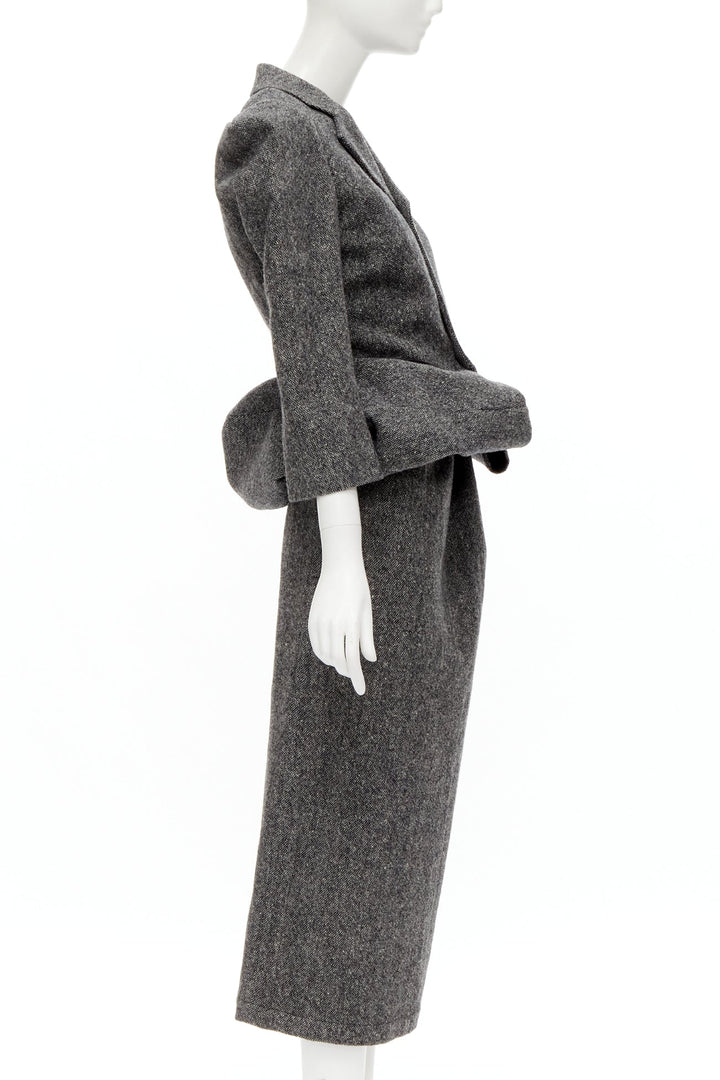 rare JUNYA WATANABE 1999 Vintage grey tweed convertible blazer dress look S