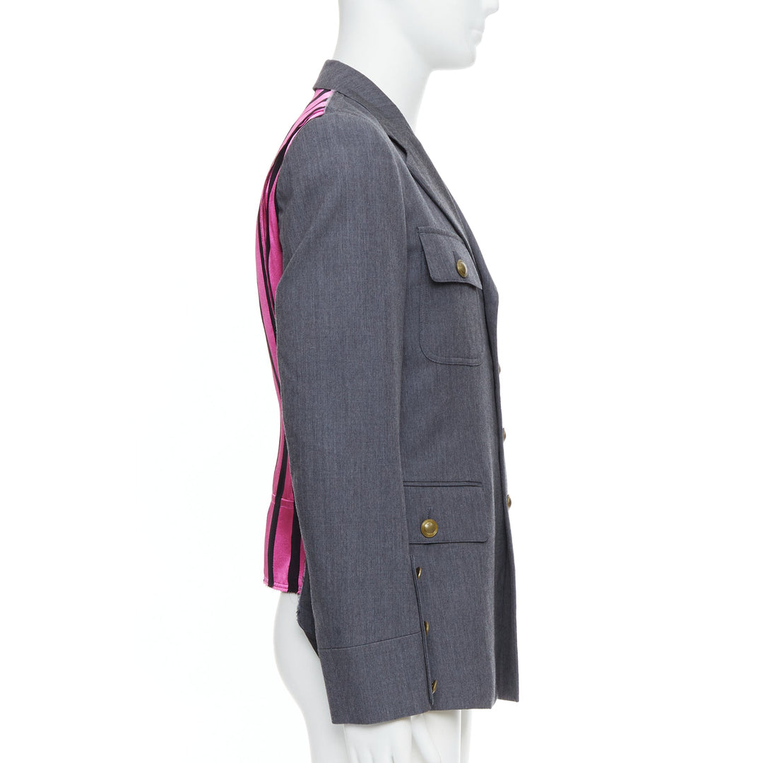 COMME DES GARCONS Homme Plus 2014 grey pink contrast back military jacket M