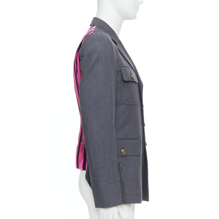 COMME DES GARCONS Homme Plus 2014 grey pink contrast back military jacket M