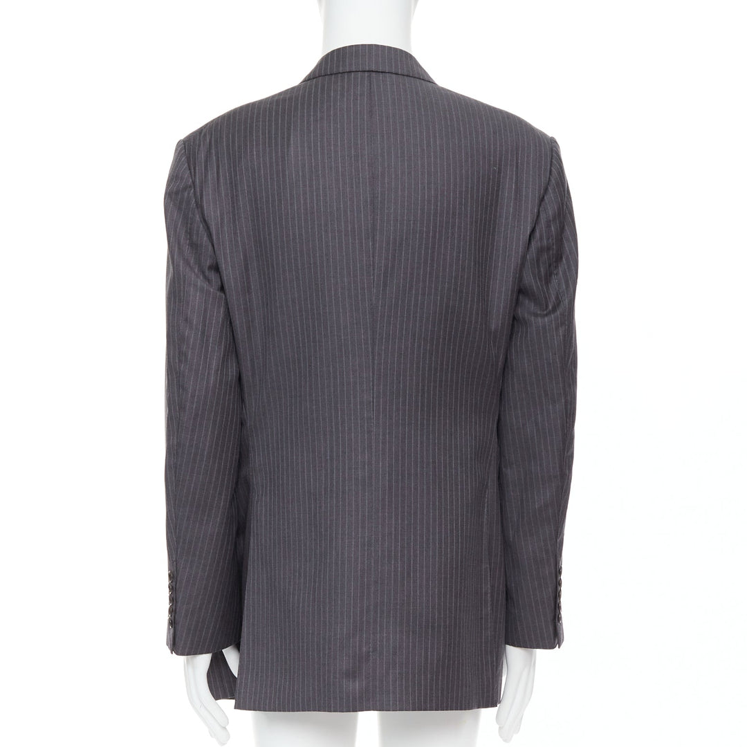 TOM FORD grey pinstripe hand stitched flap pockets blazer IT58 4XL