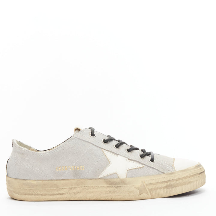 GOLDEN GOOSE VSTAR2 bicolor grey black distressed leather sneakers EU40