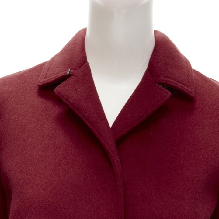 BURBERRY PROPRSUM 90% cashmere blend red gold metal bar coat IT38 XS