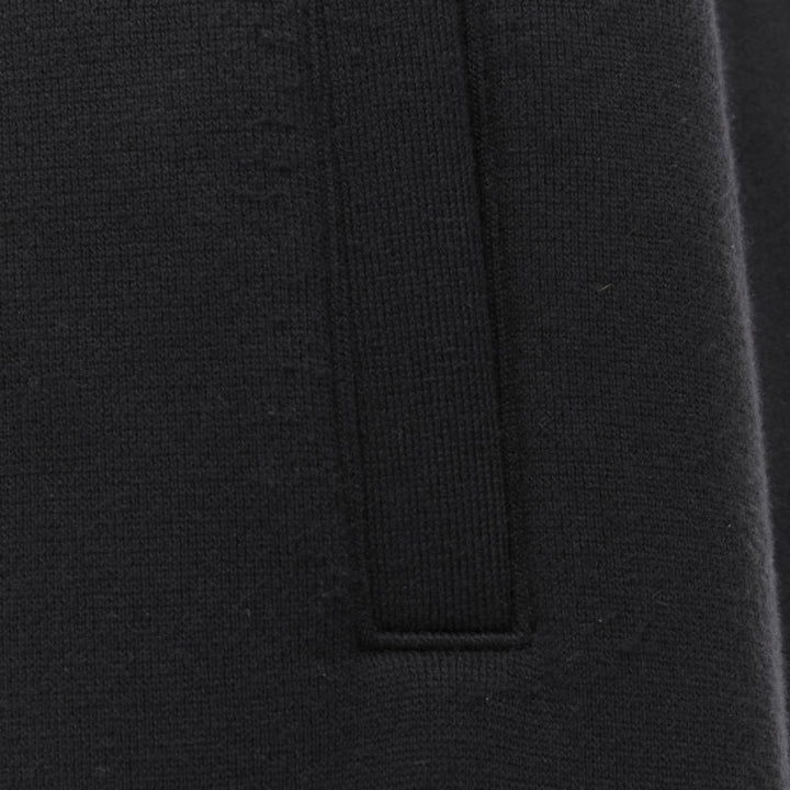 BOTTEGA VENETA black cotton waist band heavy cotton wide leg sweat pants IT48 M
