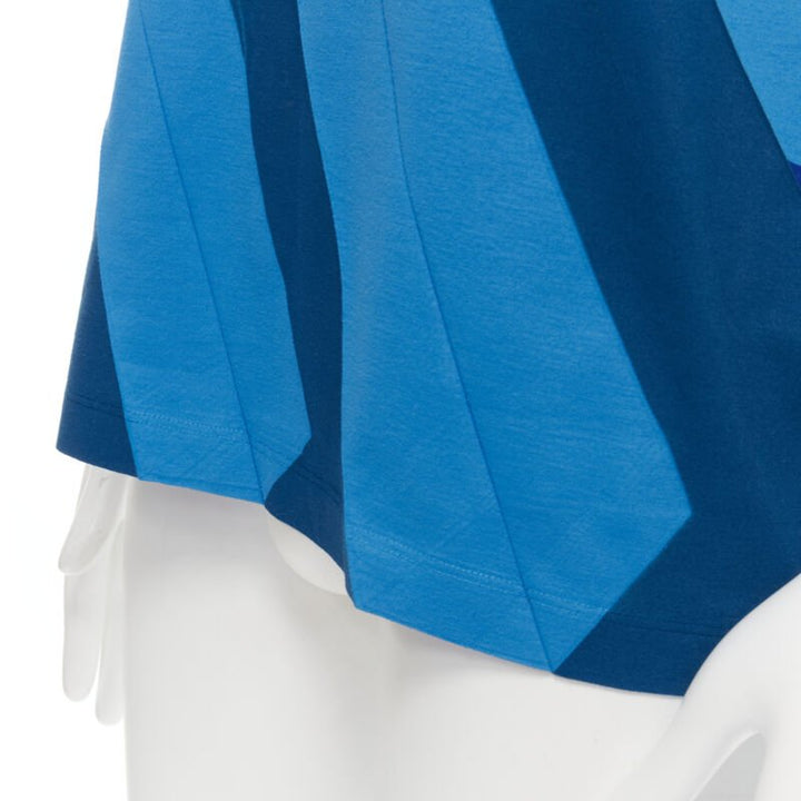 ISSEY MIYAKE MEN blue bonded pleat graphic print tshirt M