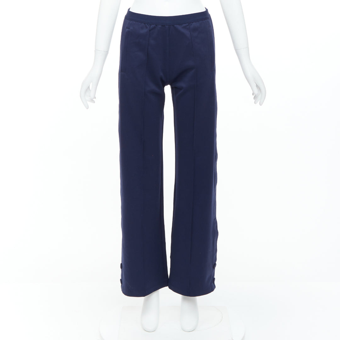 TORY BURCH SPORT navy burgundy trim wide cropped pants S