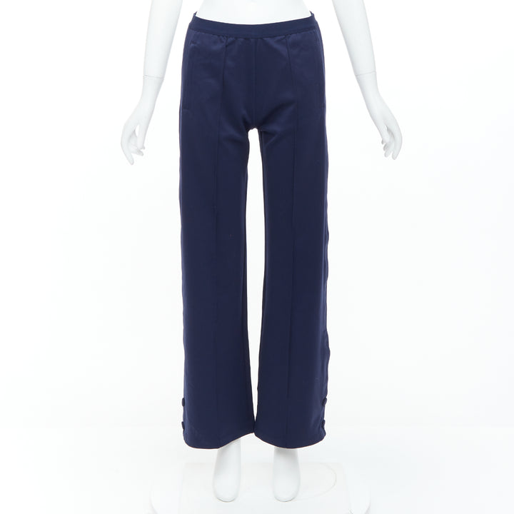 TORY BURCH SPORT navy burgundy trim wide cropped pants S