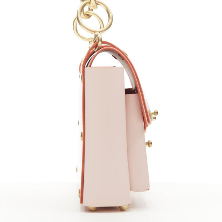 NIELS PEERAER Recycle pink Vegetable leather top handle half moon bag