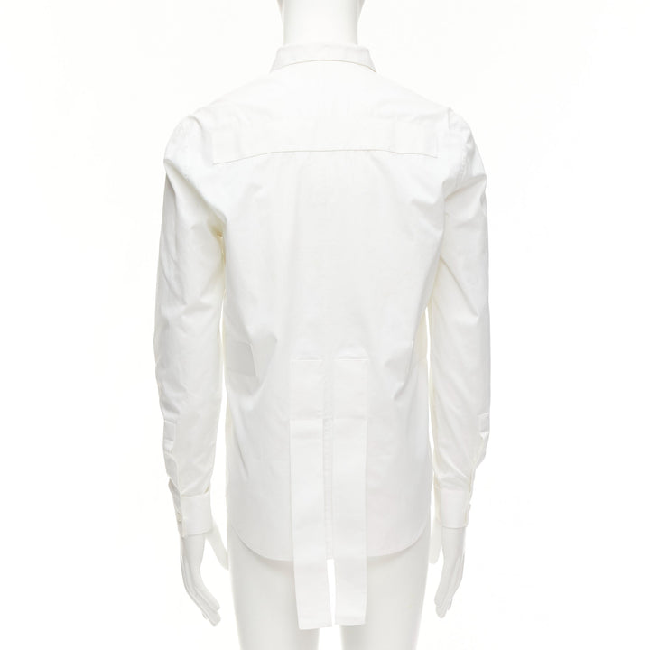 GIVENCHY Riccardo Tisci white cotton band applique shirt EU39 M