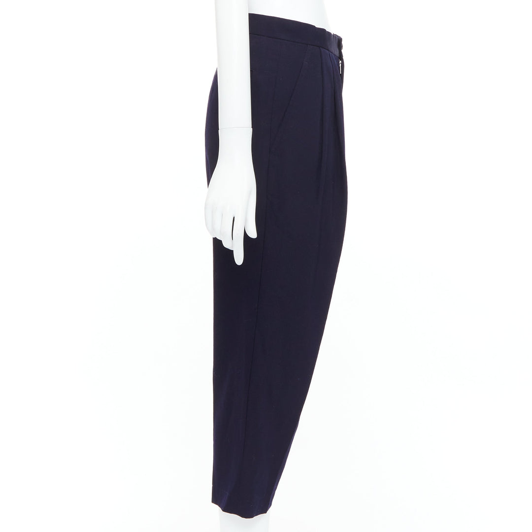 COMME DES GARCONS 2016 navy wool balloon cropped trousers S