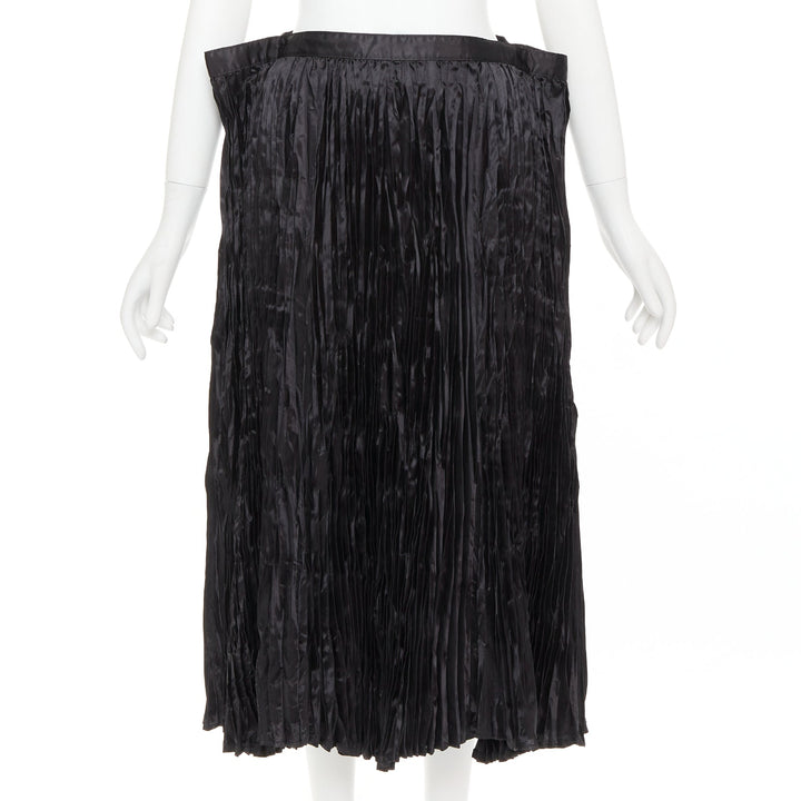 JUNYA WATANABE 2018 black plisse extended constructed waistline midi skirt XS