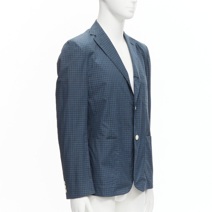 JUNYA WATANABE MAN blue green checked contrast lining casual blazer jacket M