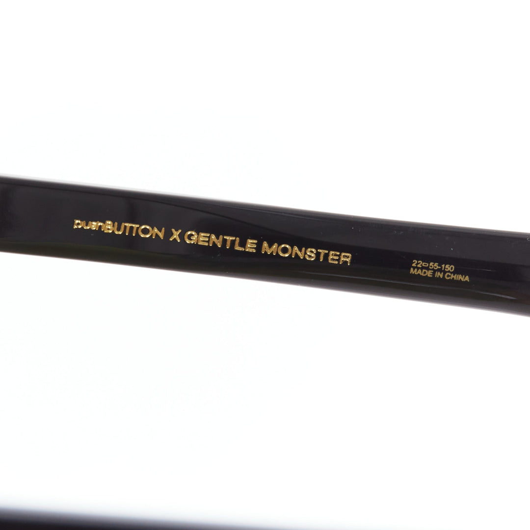 GENTLE MONSTER Pushbutton Swarovski Cat Eye black crystal sunglasses
