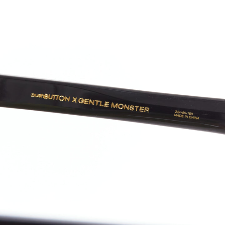 GENTLE MONSTER Pushbutton Swarovski Cat Eye black crystal sunglasses