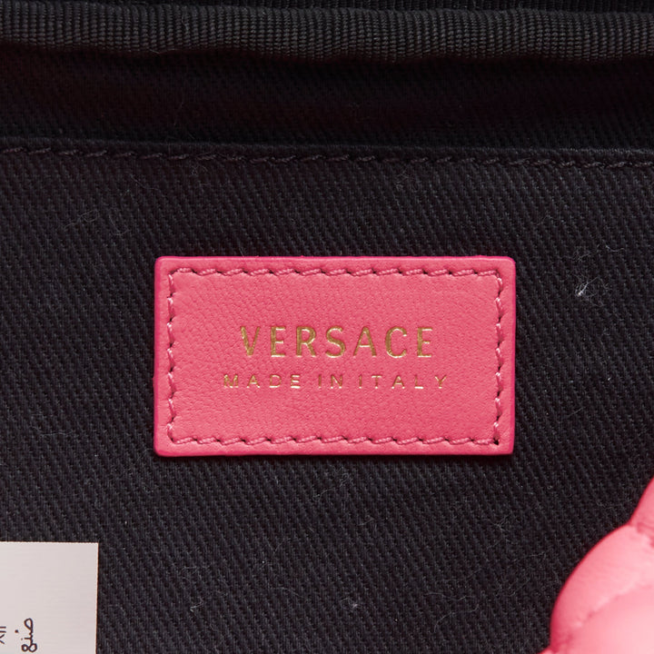 VERSACE Vanitas baroque quilted pink leather gold Medusa crossbody waist bag