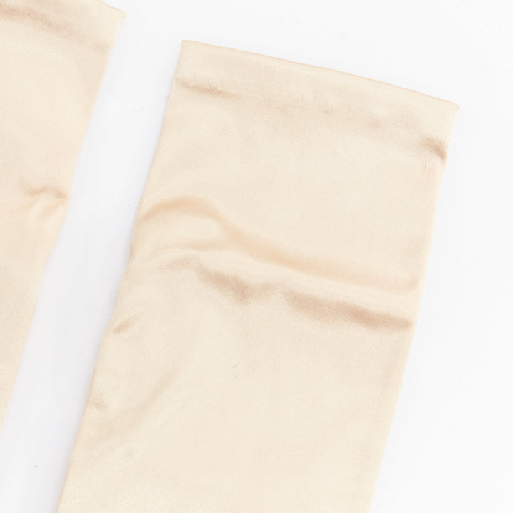 GIORGIO ARMANI champagne gold satin short evening gloves