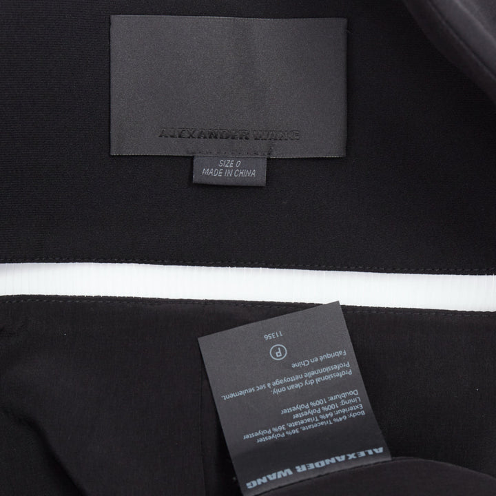 ALEXANDER WANG black fish wise tcut out long blazer jacket US0 XS