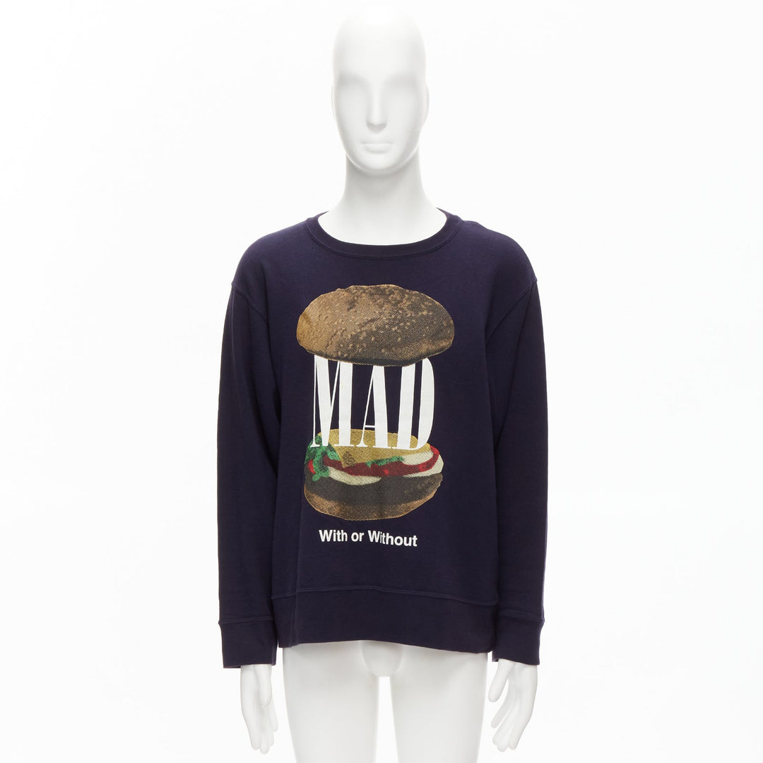 UNDERCOVER 2023 mad burger with without print navy cotton sweater JP3 L