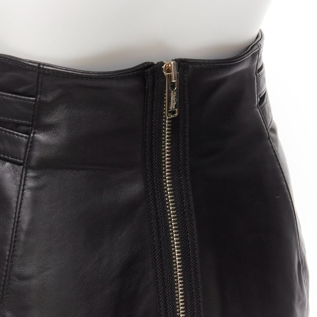 UNDERCOVER black sheep leather silver zip motorcycle biker skirt JP2 M