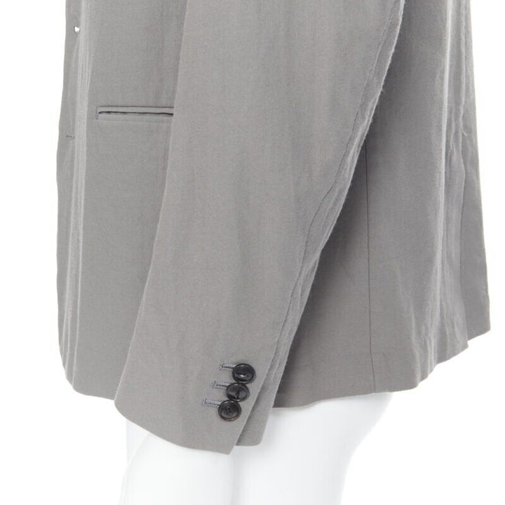 ARTS & SCIENCE grey cotton blend 4-button short collar casusal blazer jacket JP2