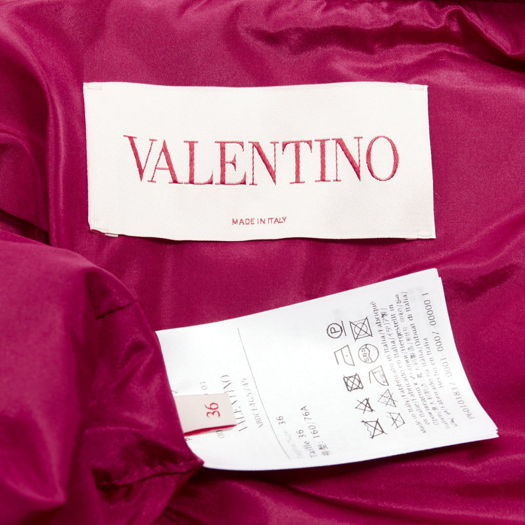 VALENTINO Piccioli 100% silk raspberry pink cinched waist casual blazer IT36 XXS