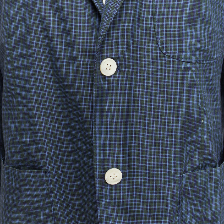 JUNYA WATANABE MAN blue green checked contrast lining casual blazer jacket M