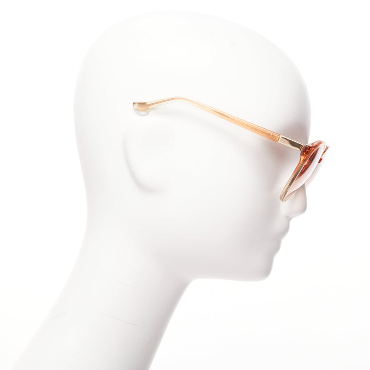 THE ROW Linda Farrow brown ombre acetate pink lens oversized sunglasses