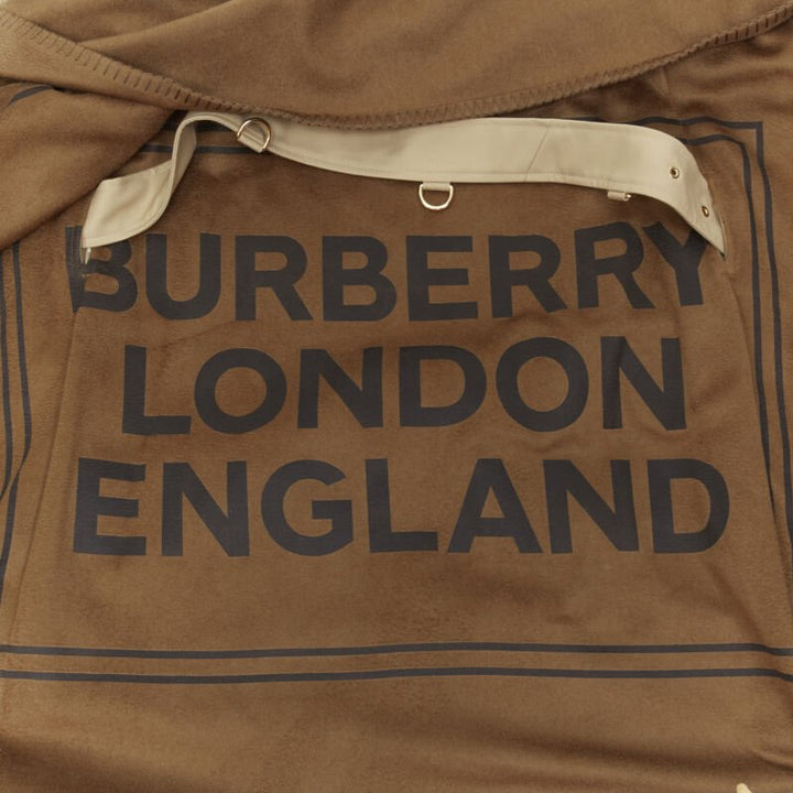 Runway BURBERRY Tisci cashmere logo blanket beige cotton trench coat UK4 S