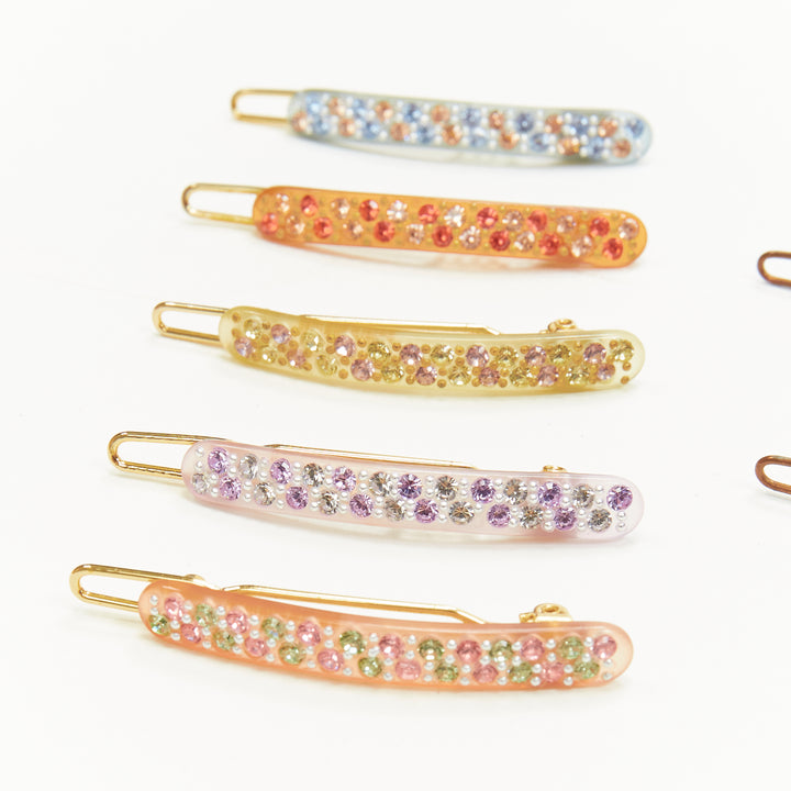 CHIC & MODE Alexandre Zouari colourful crystal embelished skinny bar clip X7