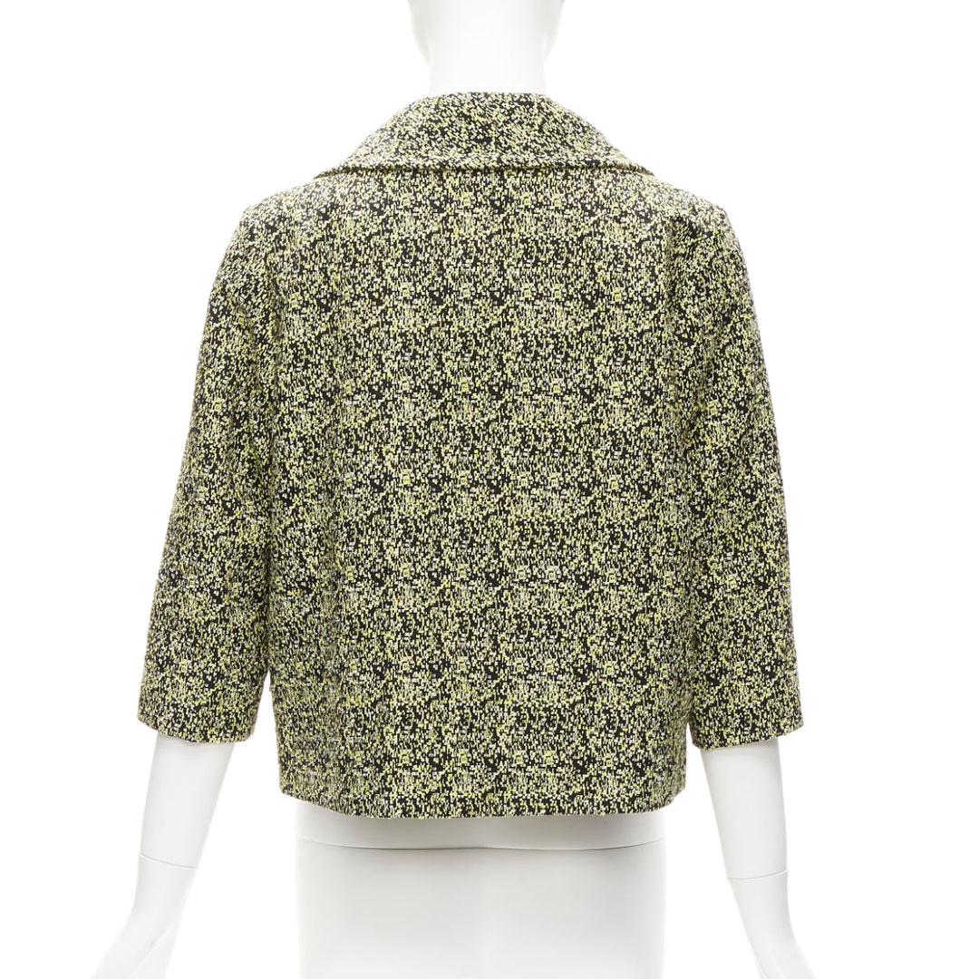 MARNI 2014 yellow speckle jacquard cotton blend cropped jacket IT38 XS
