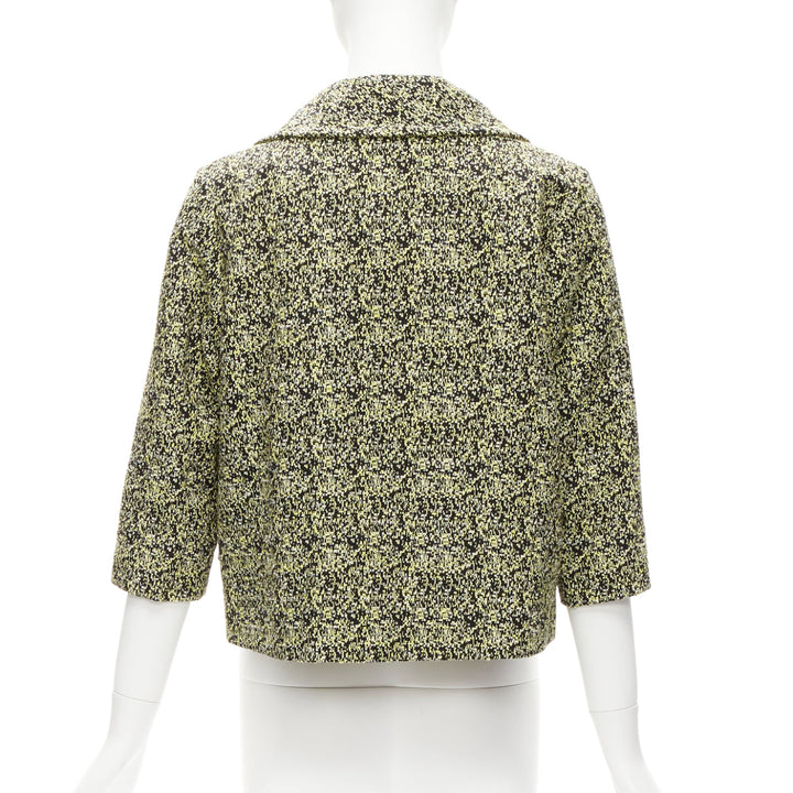 MARNI 2014 yellow speckle jacquard cotton blend cropped jacket IT38 XS