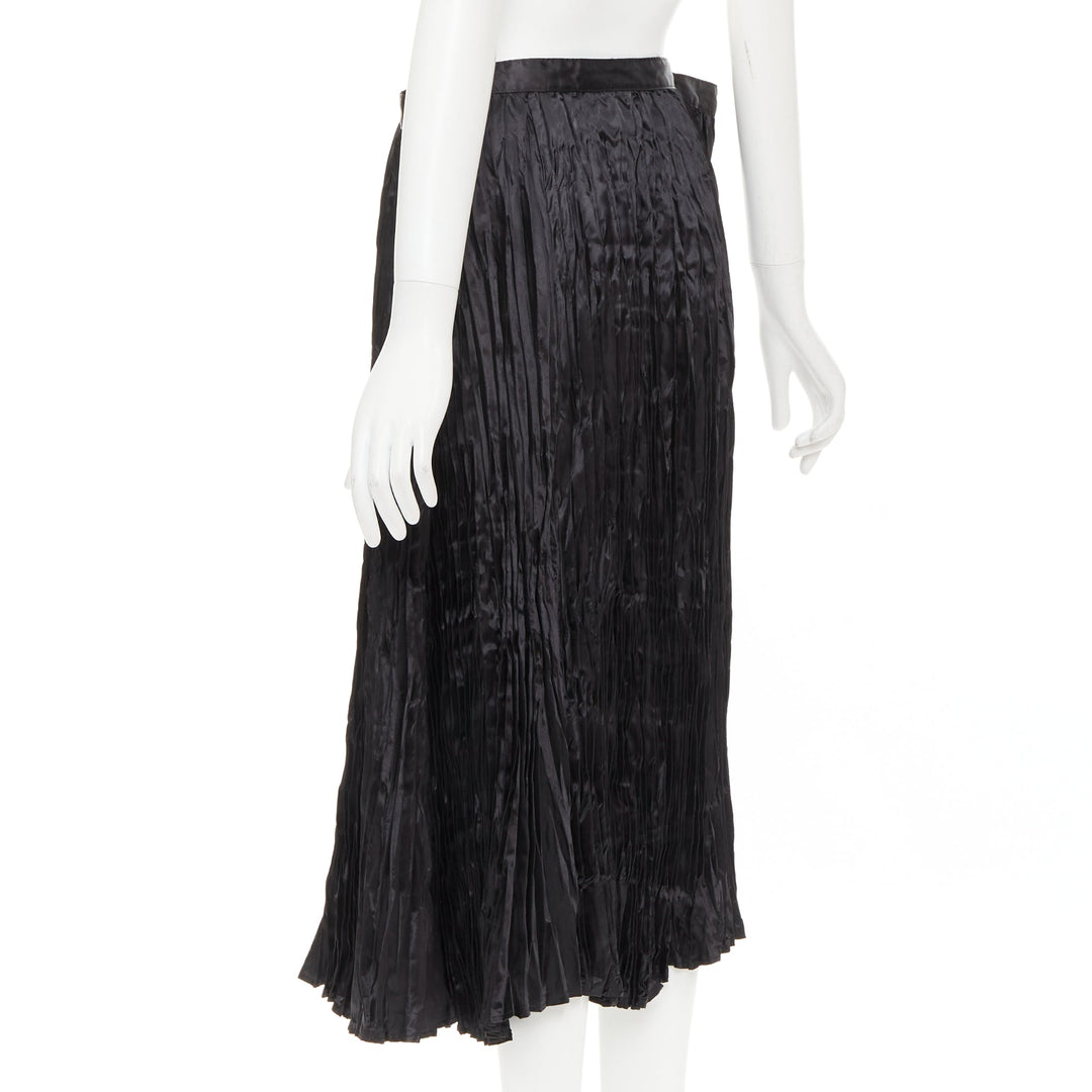 JUNYA WATANABE 2018 black plisse extended constructed waistline midi skirt XS