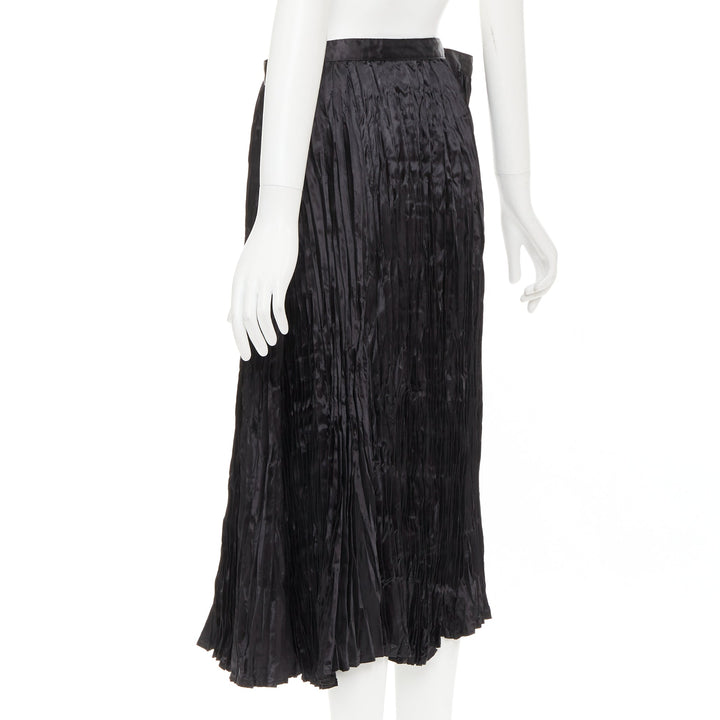 JUNYA WATANABE 2018 black plisse extended constructed waistline midi skirt XS