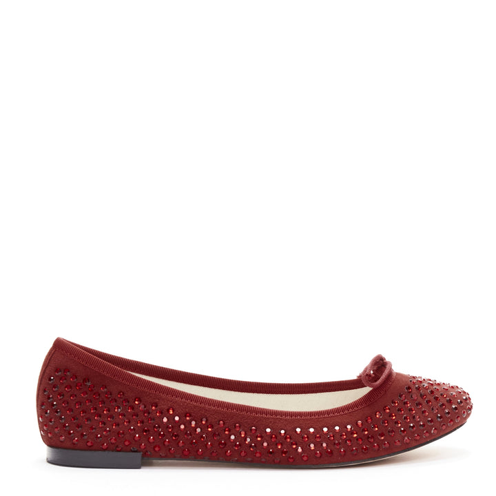 REPETTO 60 Anniversary Limited Edition red crystal suede ballet flats EU37