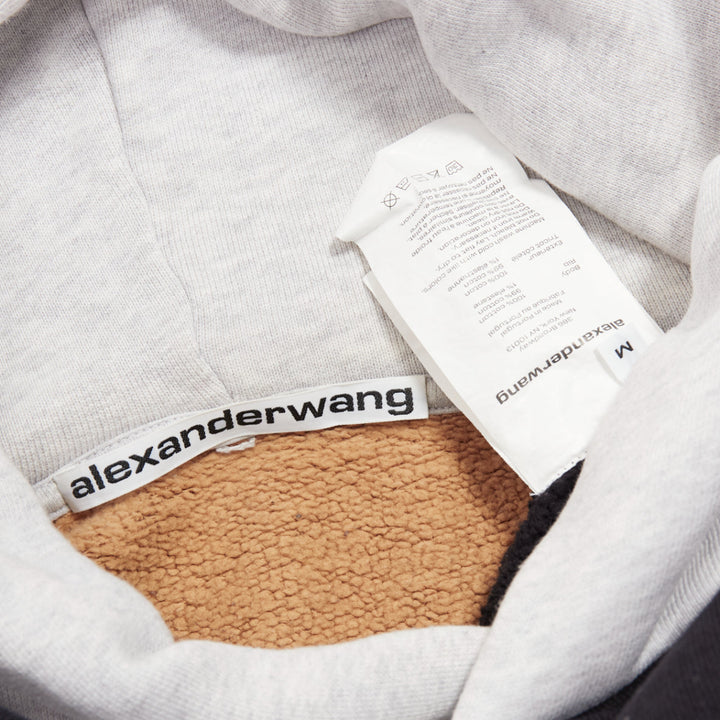 ALEXANDER WANG multicolour colorblocked panelled hoodie sweatshirt M